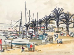 Sanary di André-Louis Lambert - Acquerello su carta 27x39 cm