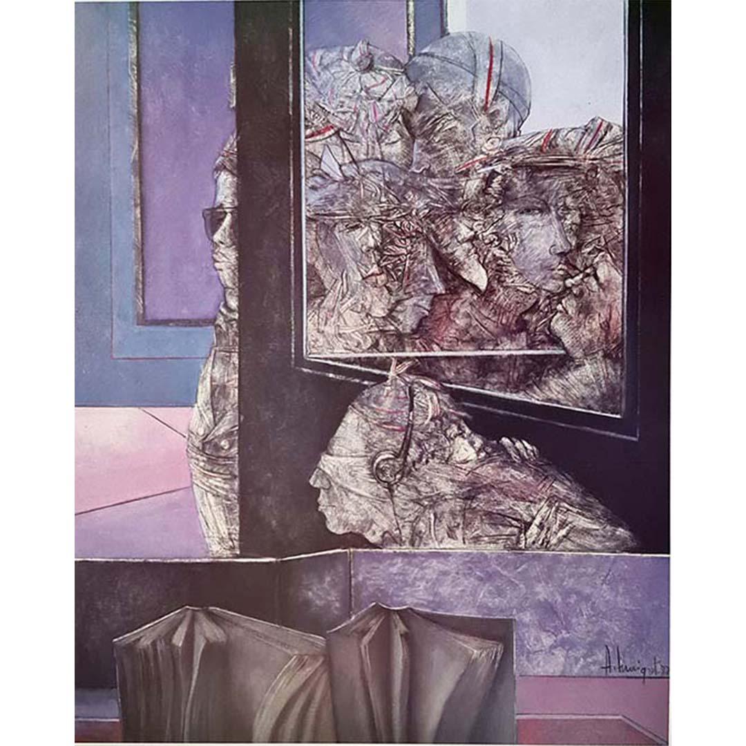 Affiche d'André Maigret, réalisée en 1989 pour son exposition à la Galerie Furstenberg en vente 3