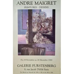 André Maigret poster, produced in 1989 for his exhibition at Galerie Furstenberg