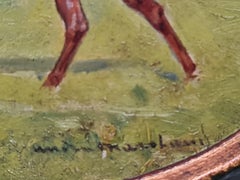 Pferdeporträt, Öl, "Goldesel" im Galopp