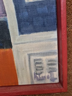 New York City Skyline, Mid Century Oil on Canvas by Nobel Laureate