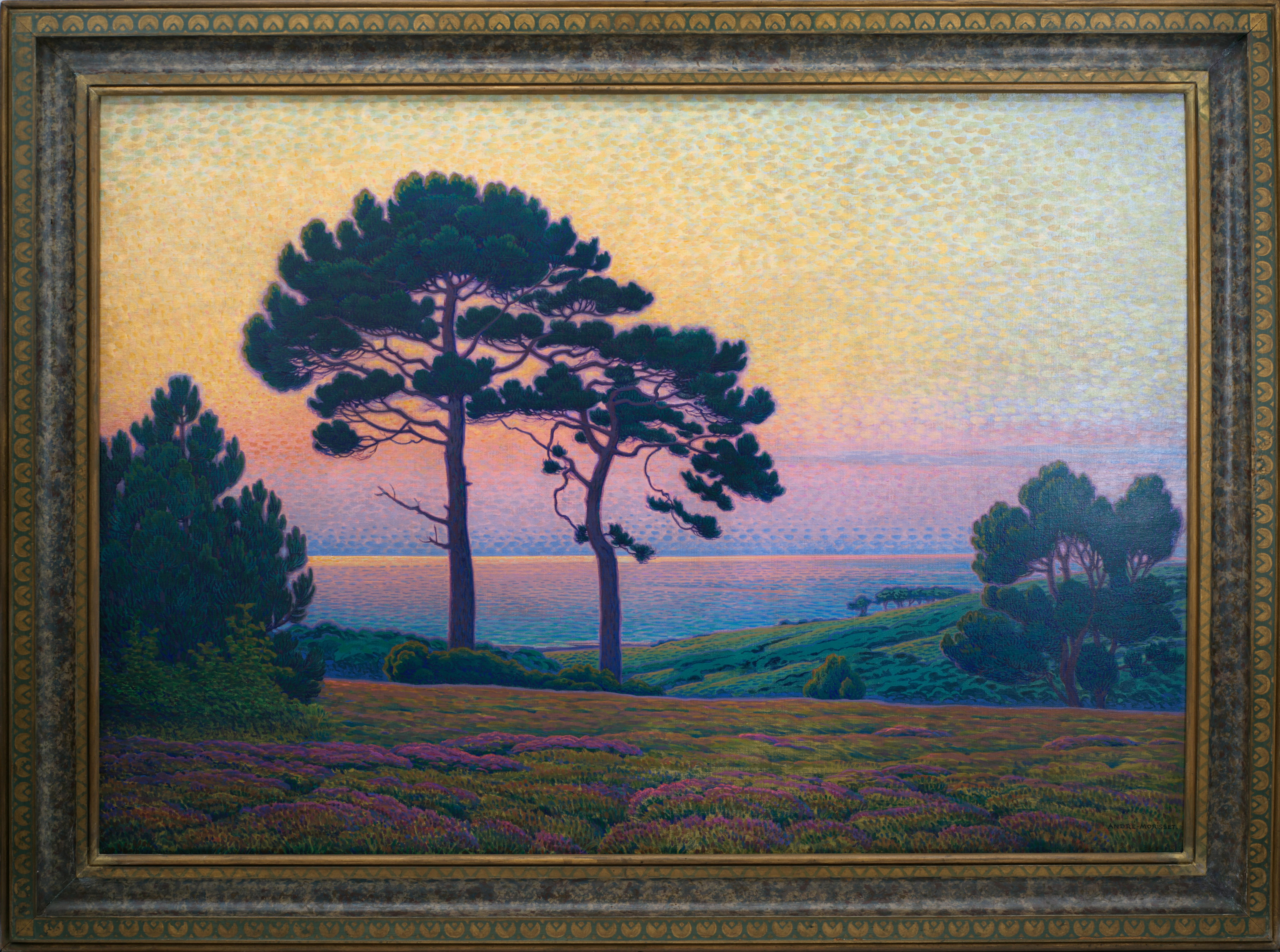 Andre MORISSET Seaside at Sunset, oil on canvas, 1931