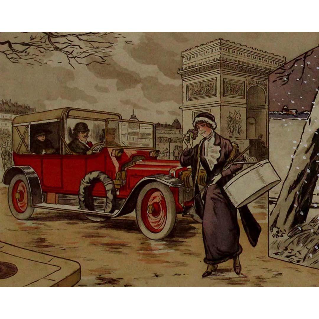 1912 original poster by André Nevil Torpedo car For Sale 2