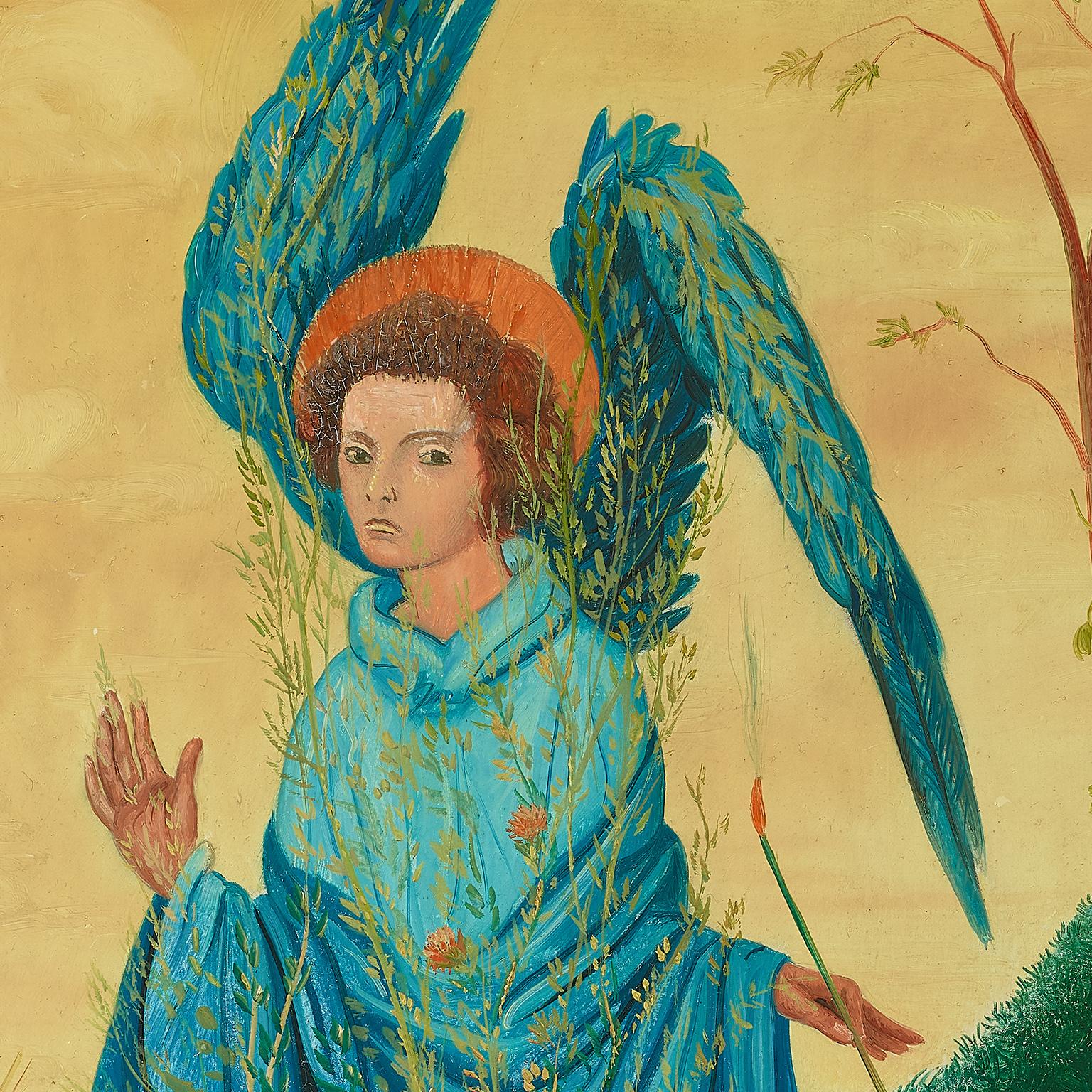La Nativité et les Quatres Saisons .Ramatuelle . - Figurative Painting Marrone di André Quellier