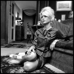 Vintage Brigitte Bardot in her apartment in Paris