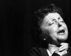 Vintage Edith Piaf during a concert