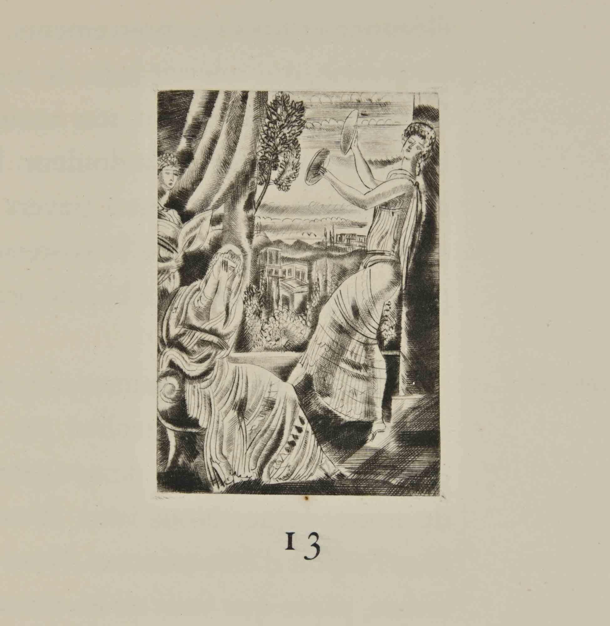 Dance is from Illustrations for Cressidra, a print on paper realized by André Suares in 1926. 

Etching and drypoint

Edition of 200 print, Including a Passepartout

Good conditions.
