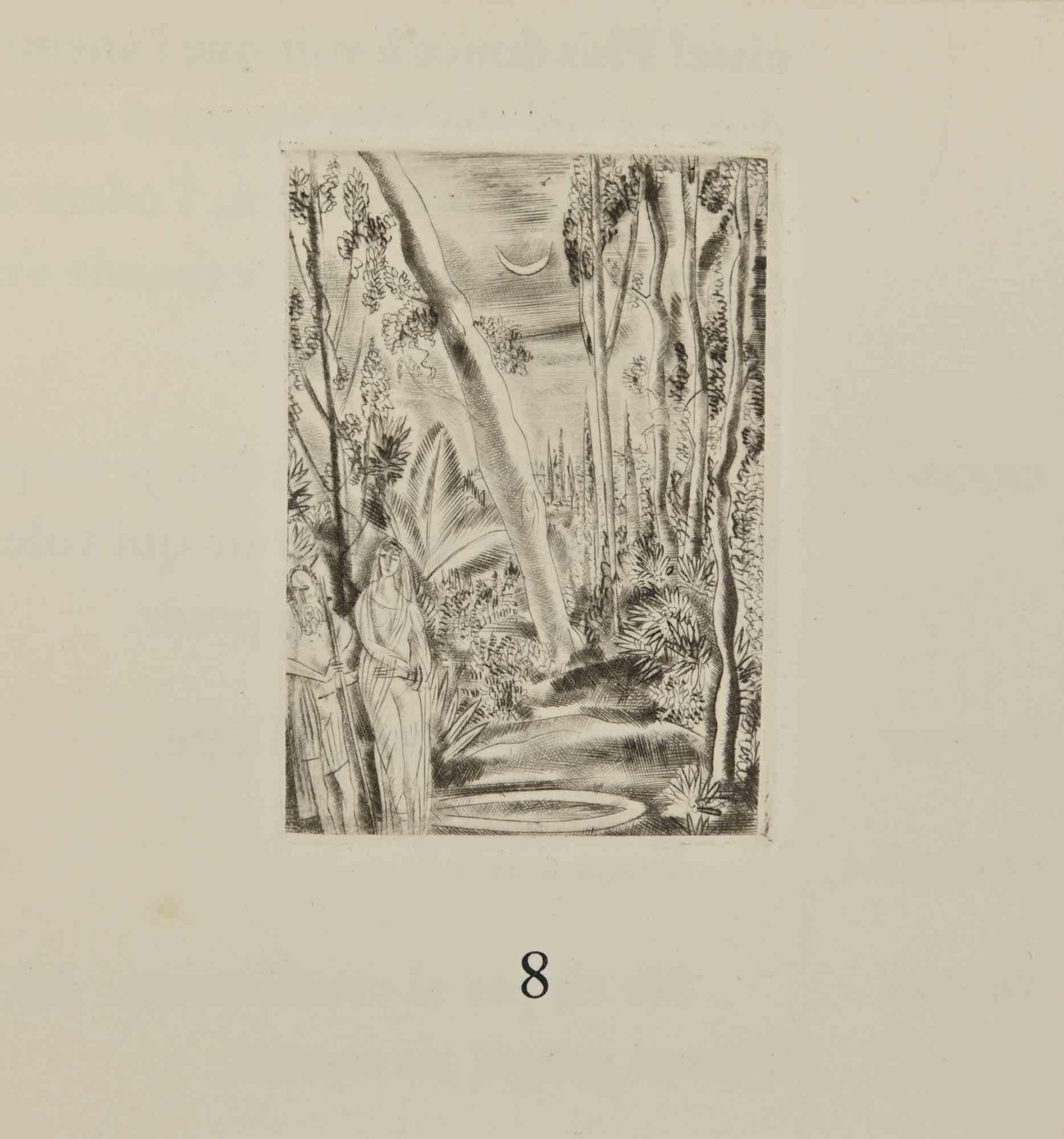 Half Moon - Etching by André Suares - 1926
