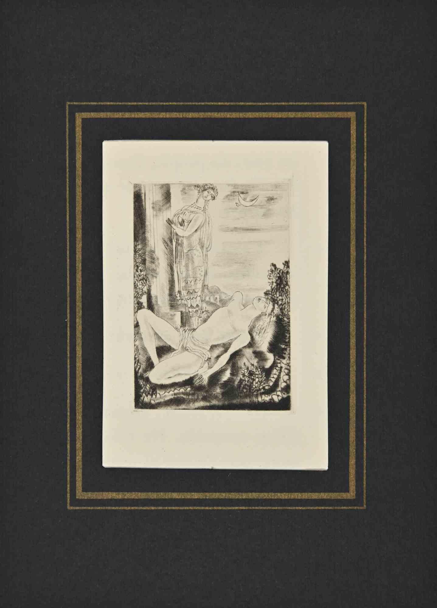 Figurative Print di André Suares - Nudo - Acquaforte di A. Suares - 1926