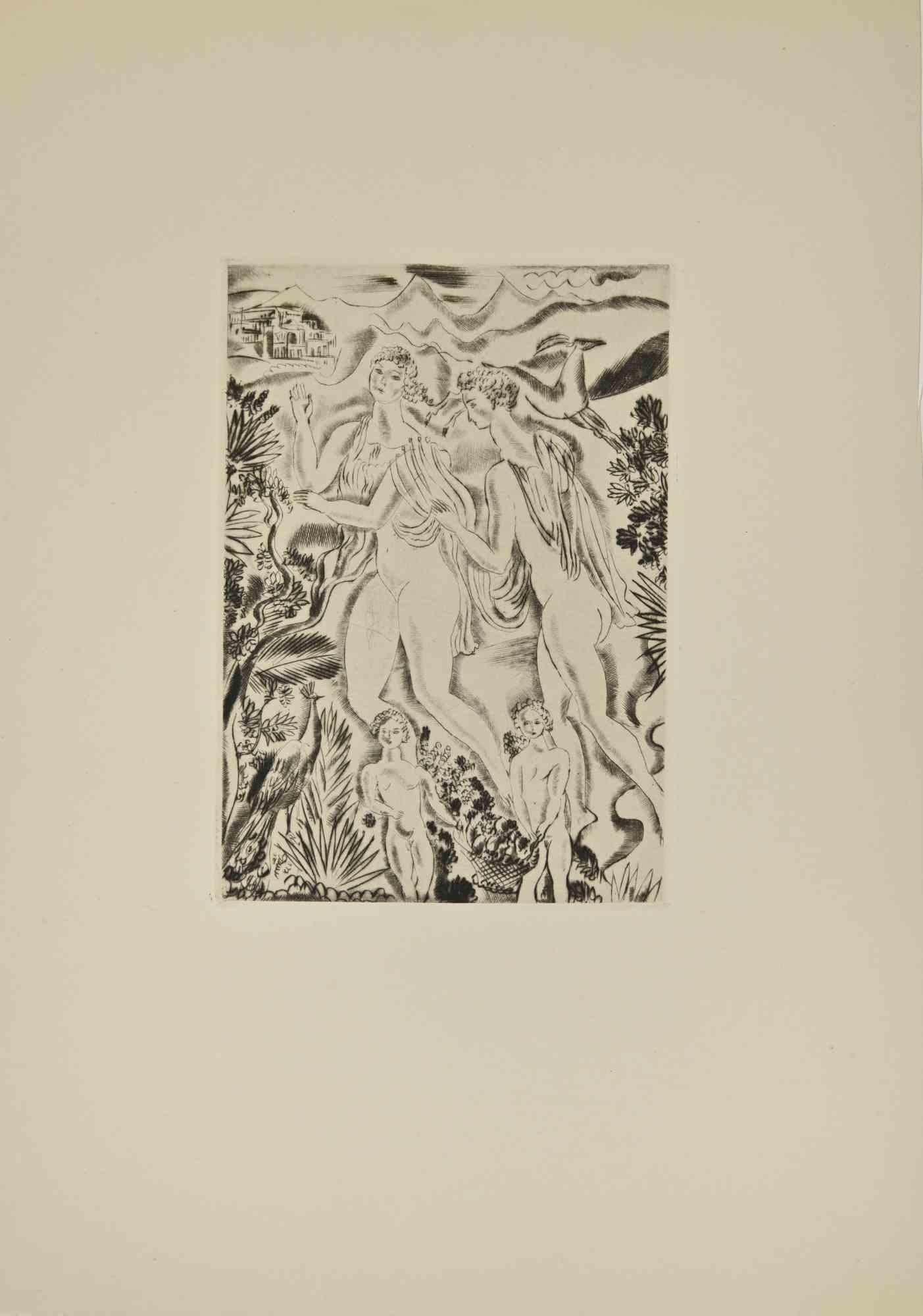 Romance - Etching by André Suares - 1926