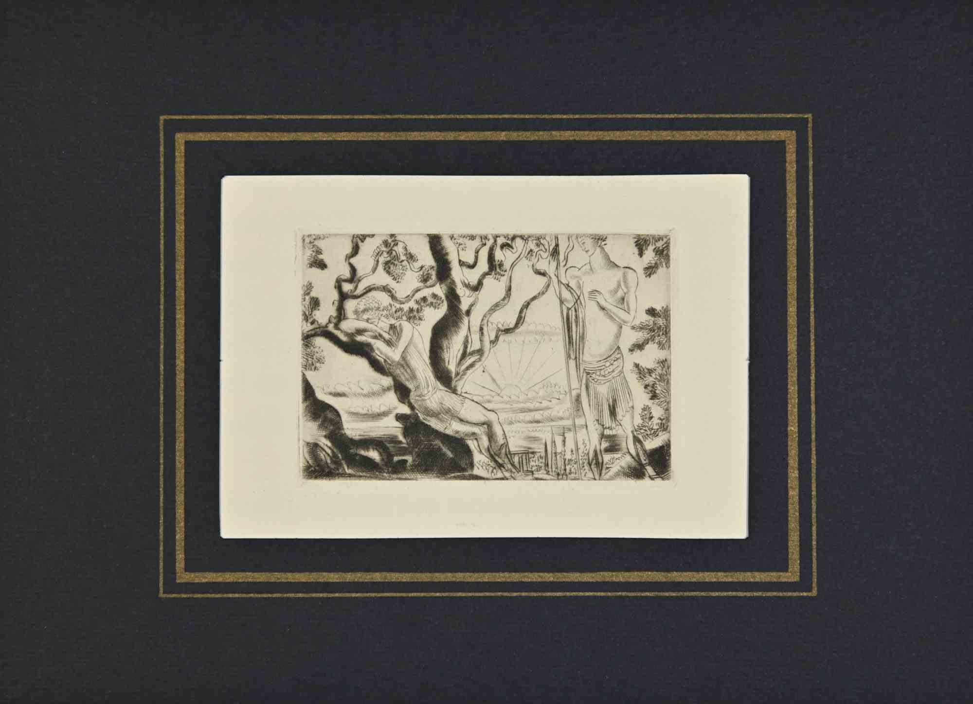 André Suares Figurative Print – The Dream – Radierung von A. Suares – 1926