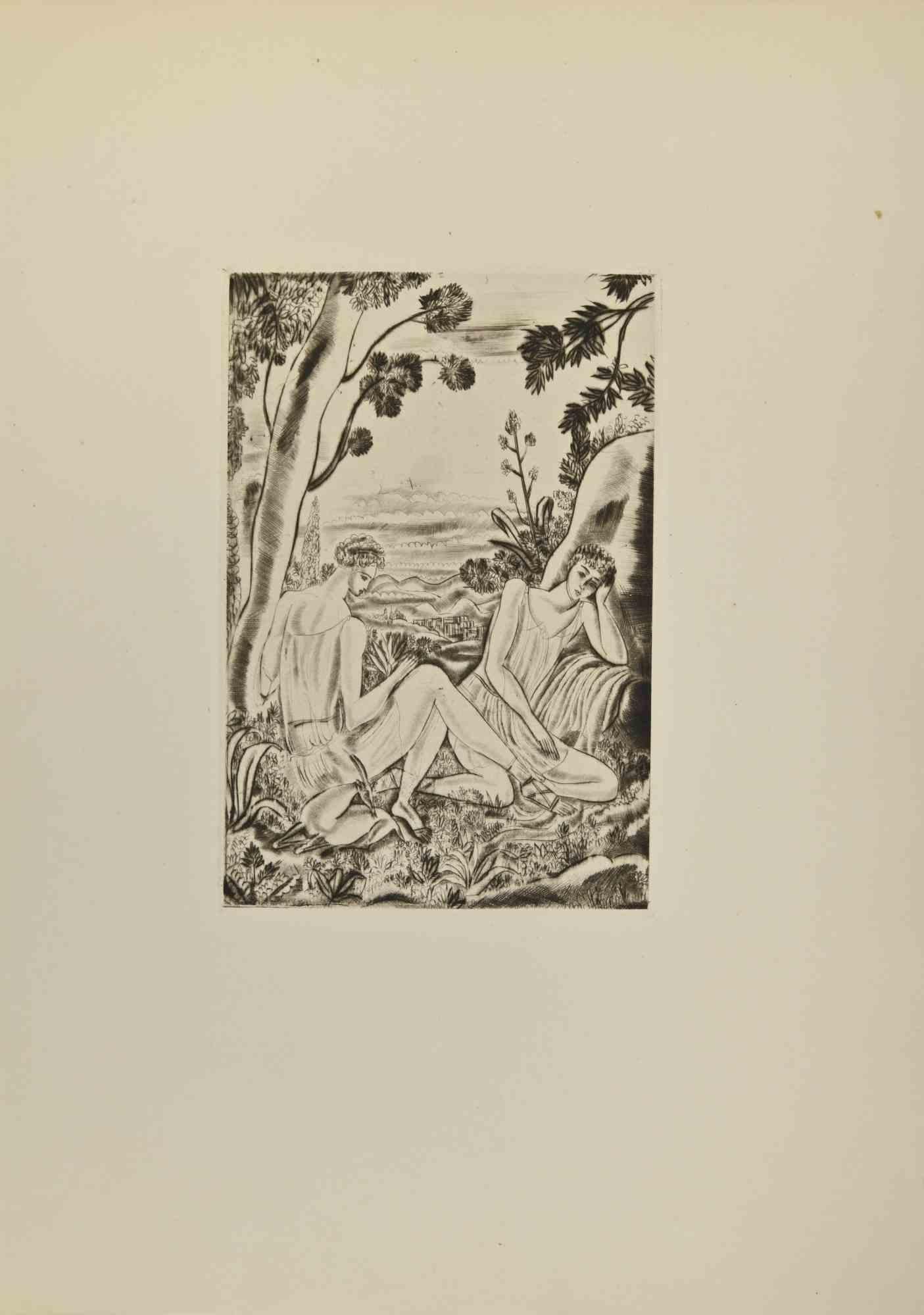 The Thoughts is from Illustrations for Cressidra, a print on paper realized by André Suares in 1926. 

Etching and drypoint

Edition of 200 print

Good conditions.
