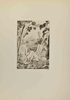 The Thoughts - Etching by André Suares - 1926
