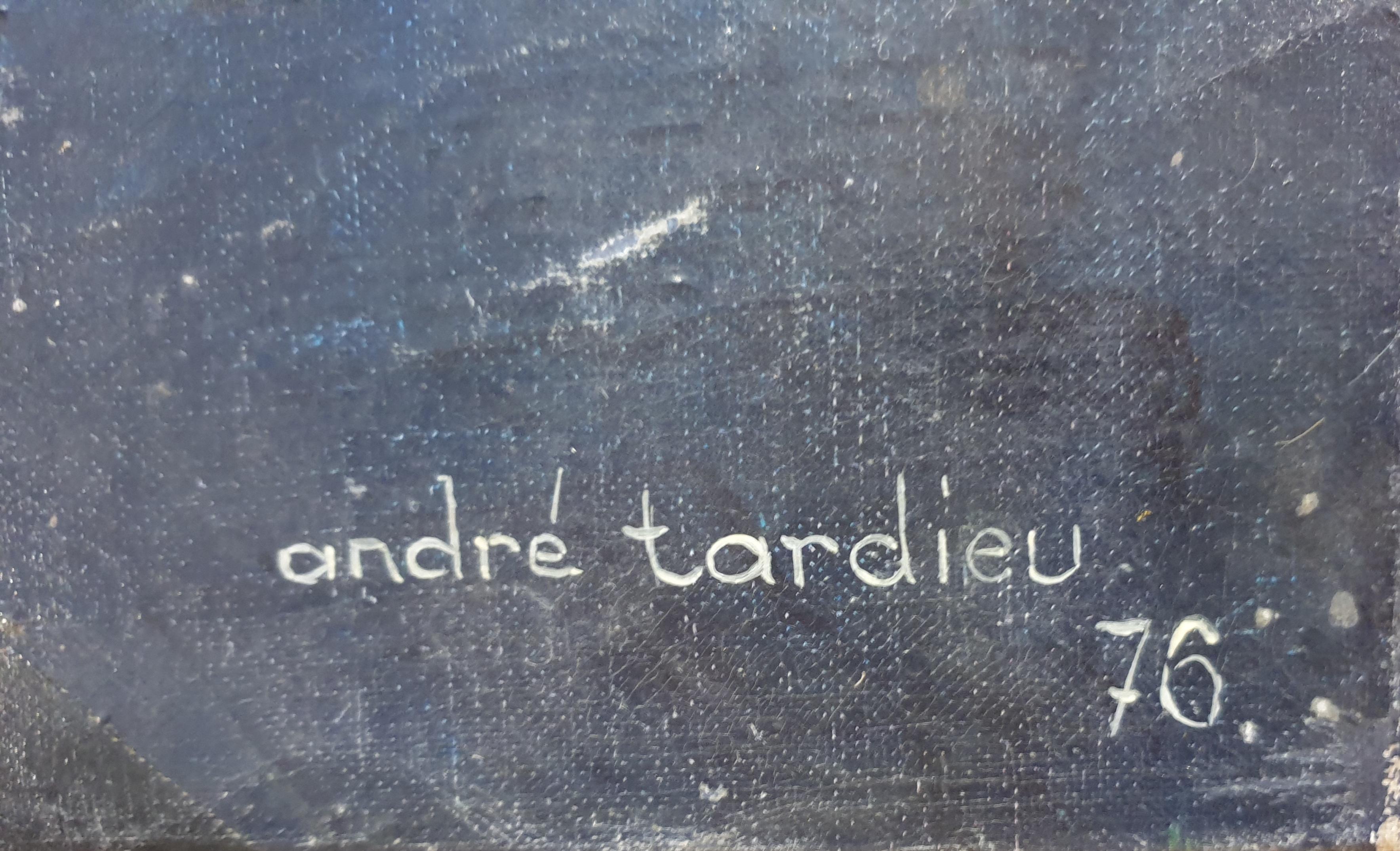 Abstrakt-expressionistisches Ölgemälde auf Leinwand, Mitte des Jahrhunderts. – Painting von André Tardieu