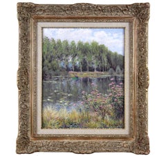 Impressionist Oil On Canvas "at the lake" by André Van Beek
