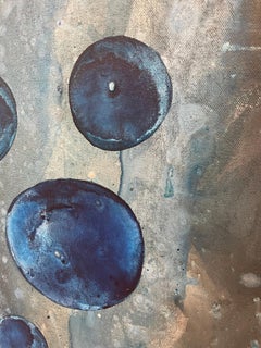 ARISING -  Large geometric abstract painting in blue