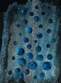 ARISING - Large geometric abstract painting in blue