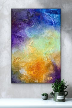 Abyssal Blue, Mixed Media on Canvas