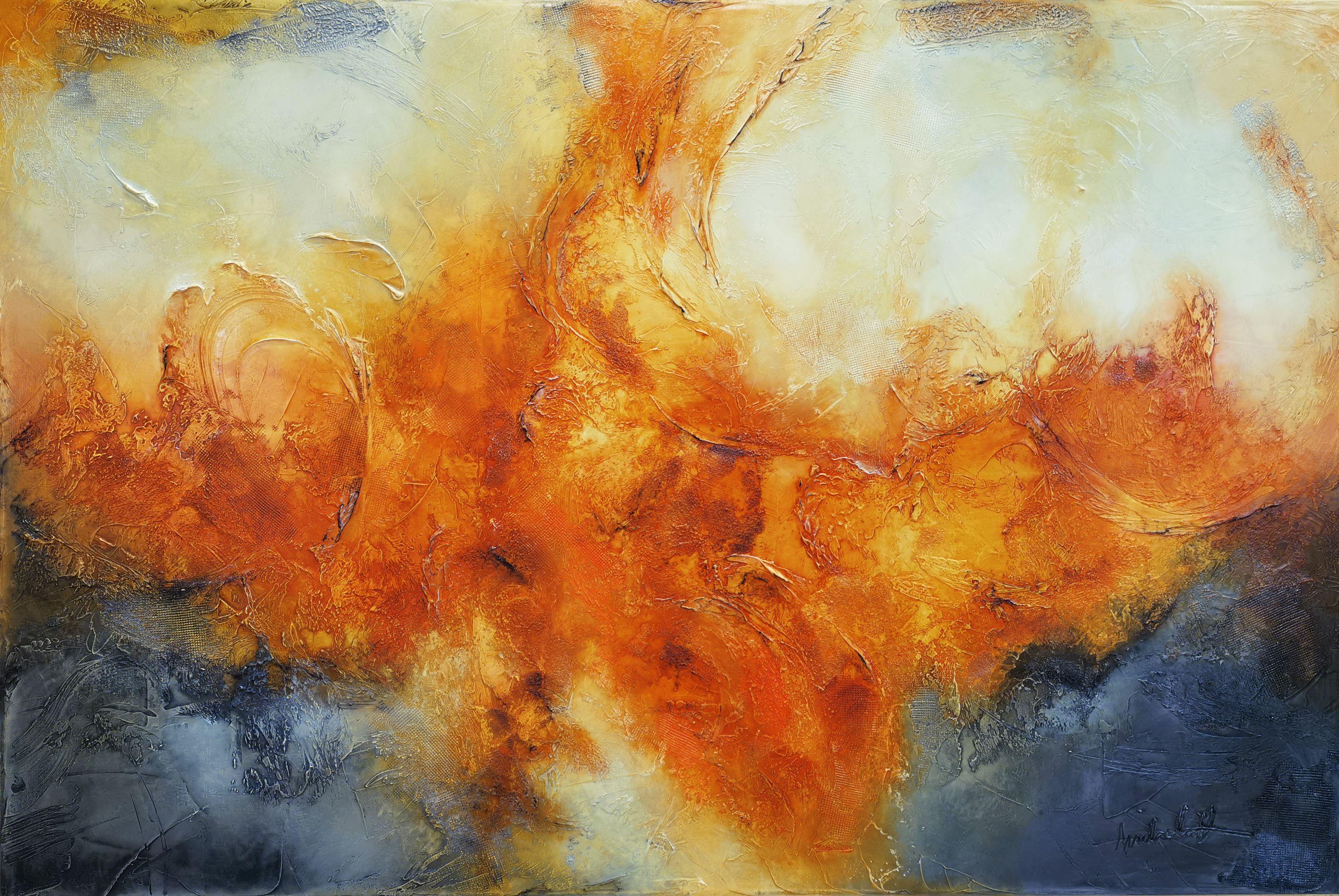 Paesaggio alieno, tecnica mista su tela - Mixed Media Art di Andrada Anghel
