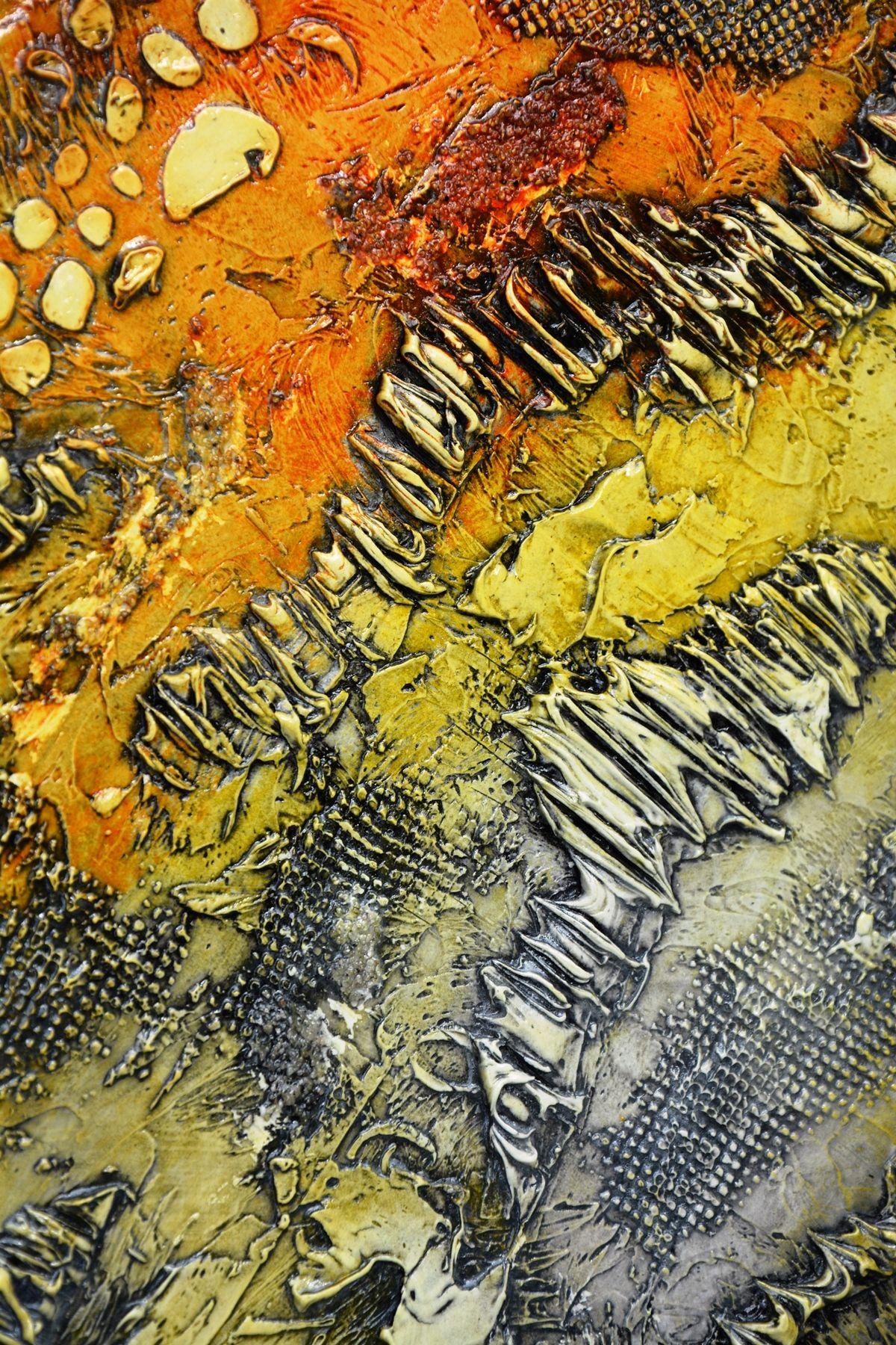 Exploration, Mixed Media on Wood Panel - Abstract Mixed Media Art by Andrada Anghel