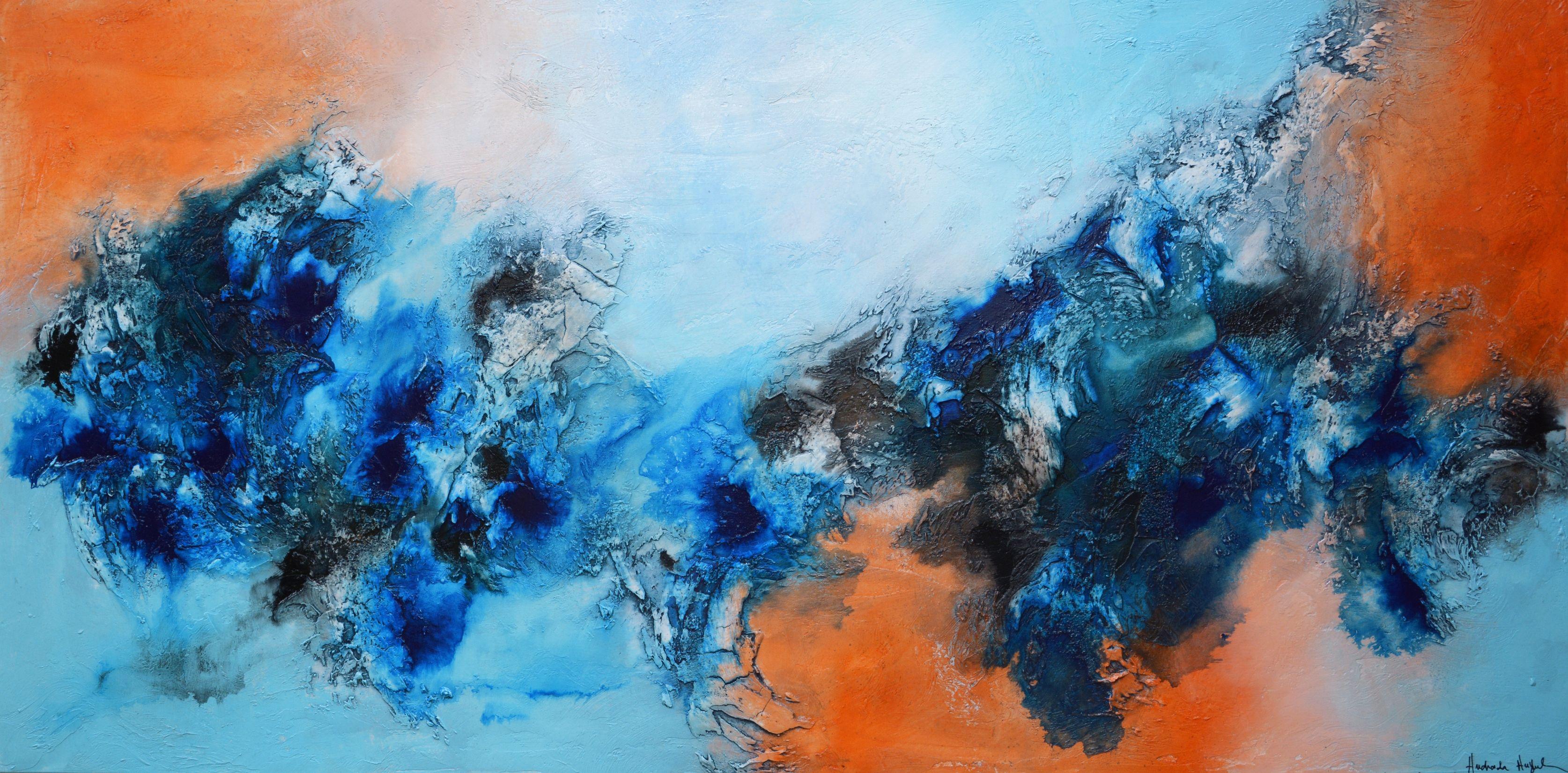 Glacial River Delta, Mixed Media on Canvas - Mixed Media Art by Andrada Anghel