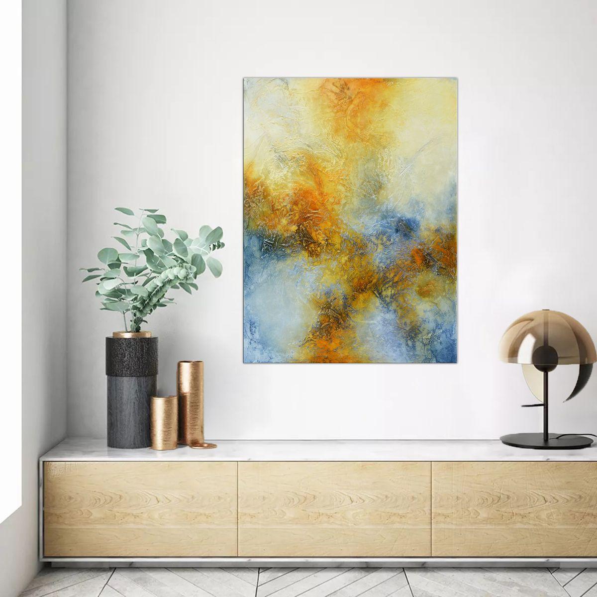 Misterioso, come le montagne, Tecnica mista su tela - Mixed Media Art Espressionismo astratto di Andrada Anghel