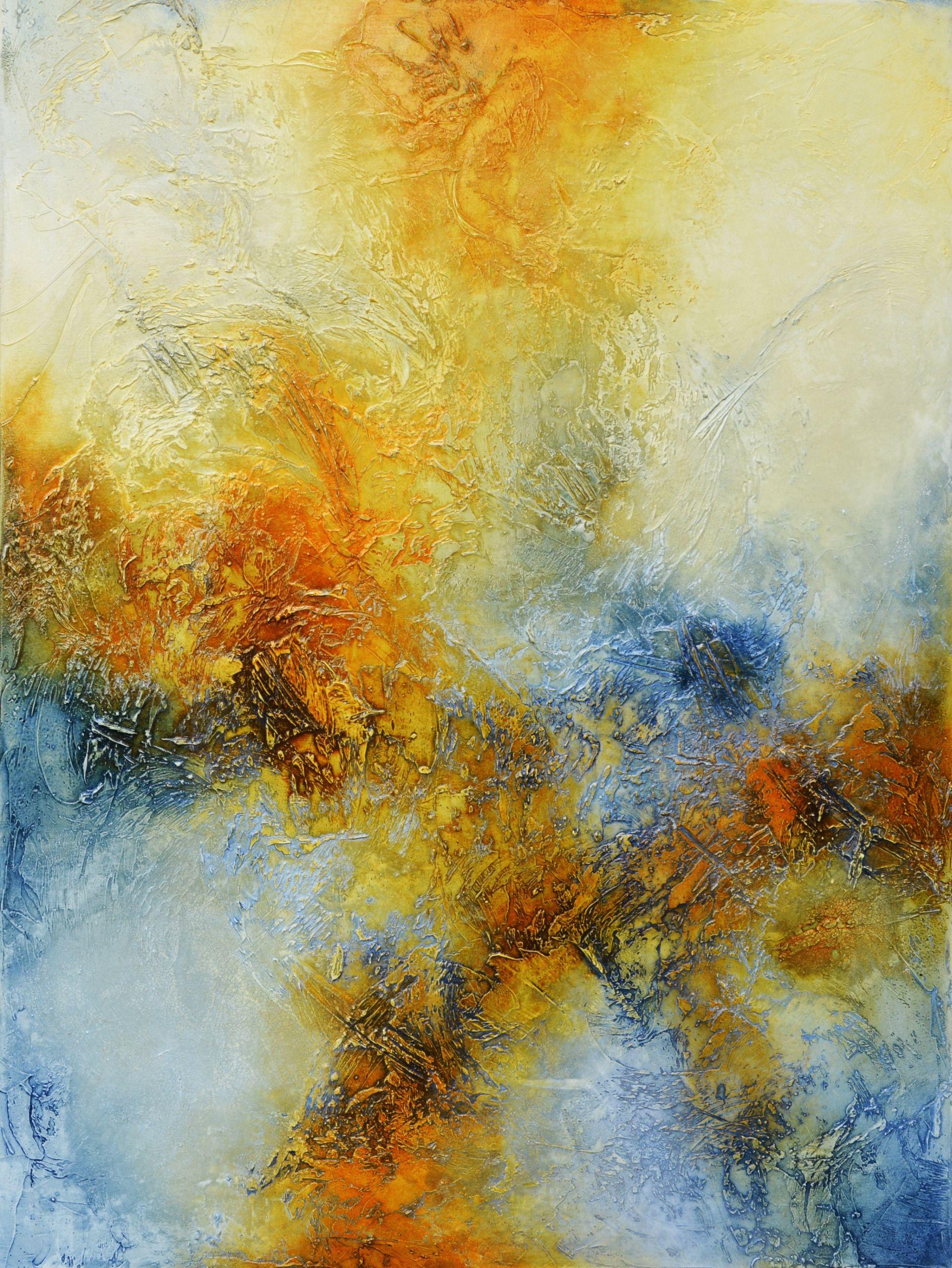 Misterioso, come le montagne, Tecnica mista su tela - Mixed Media Art di Andrada Anghel
