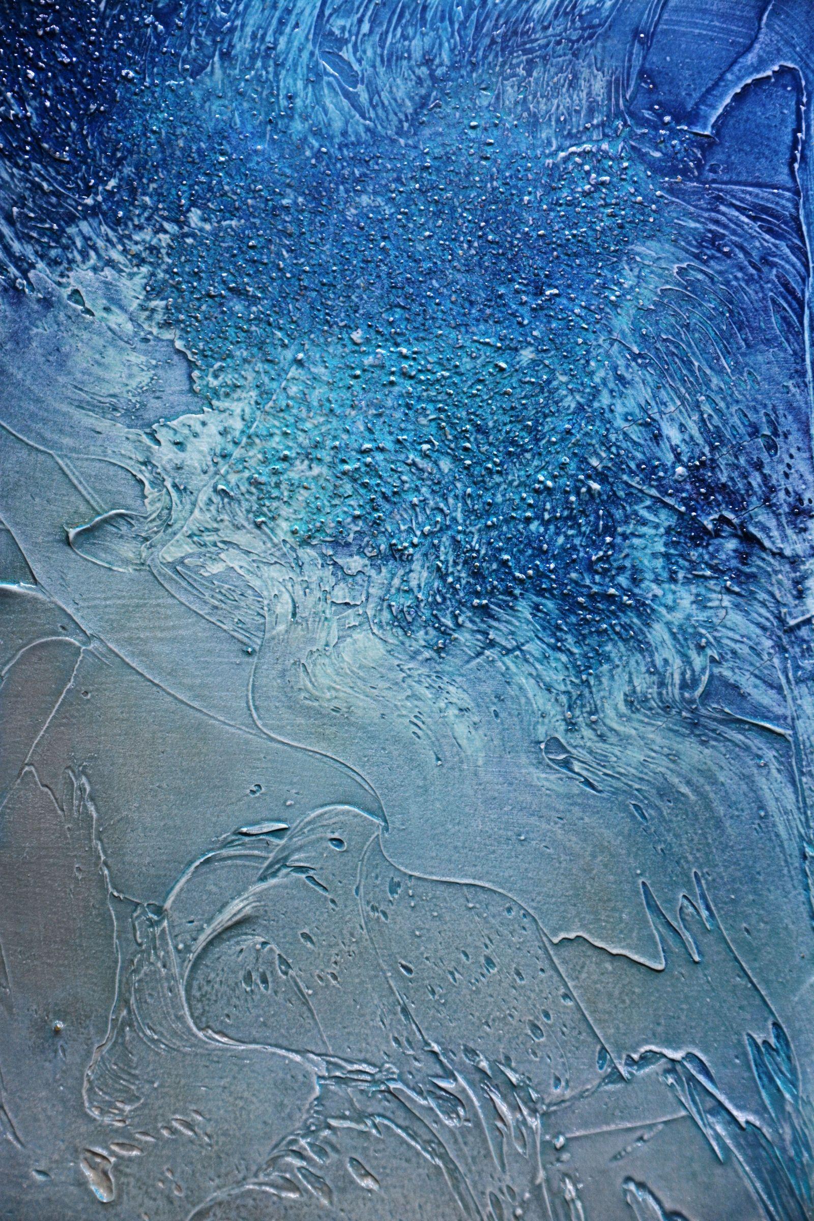 Pilares de colores - Paisajes azules, Técnica mixta sobre lienzo en venta 1