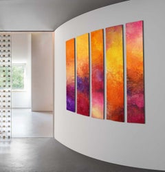 Pillars of colors - Pink touch, Mixed Media on Canvas