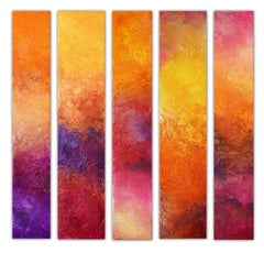 Pillars of colors - Pink touch, Mixed Media on Canvas