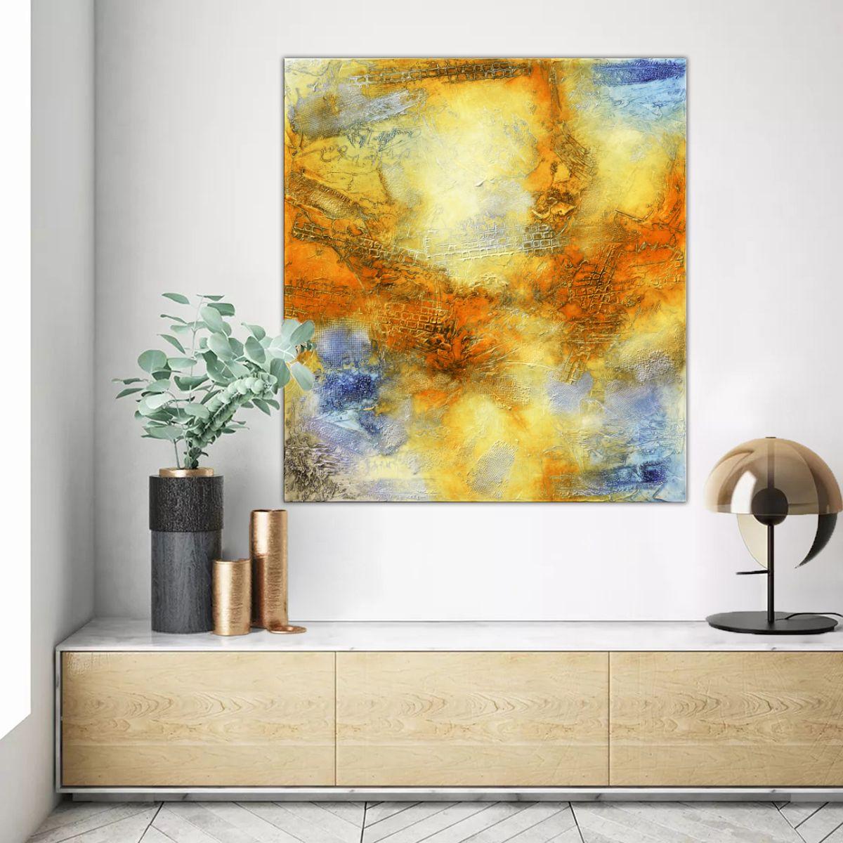 Leggere tra le righe, tecnica mista su tela - Mixed Media Art Espressionista di Andrada Anghel