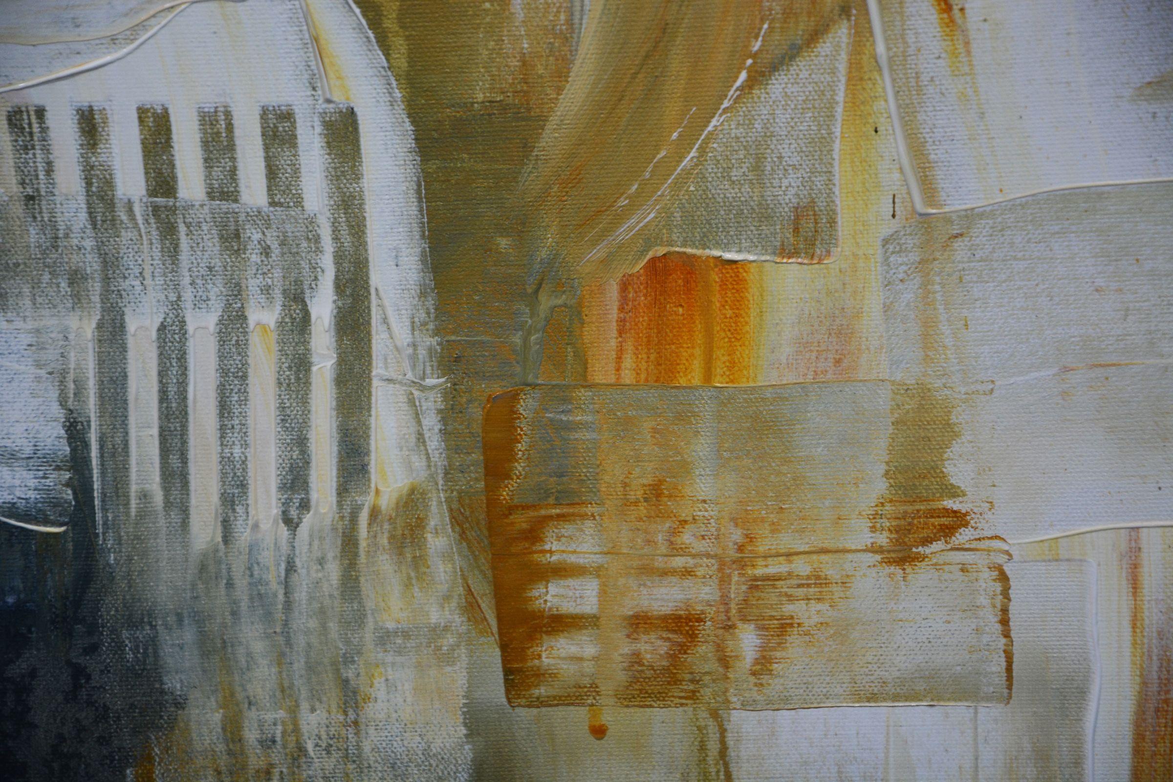 Structures series - The city under a piece of sky, Mixed Media on Canvas - Abstract Mixed Media Art by Andrada Anghel