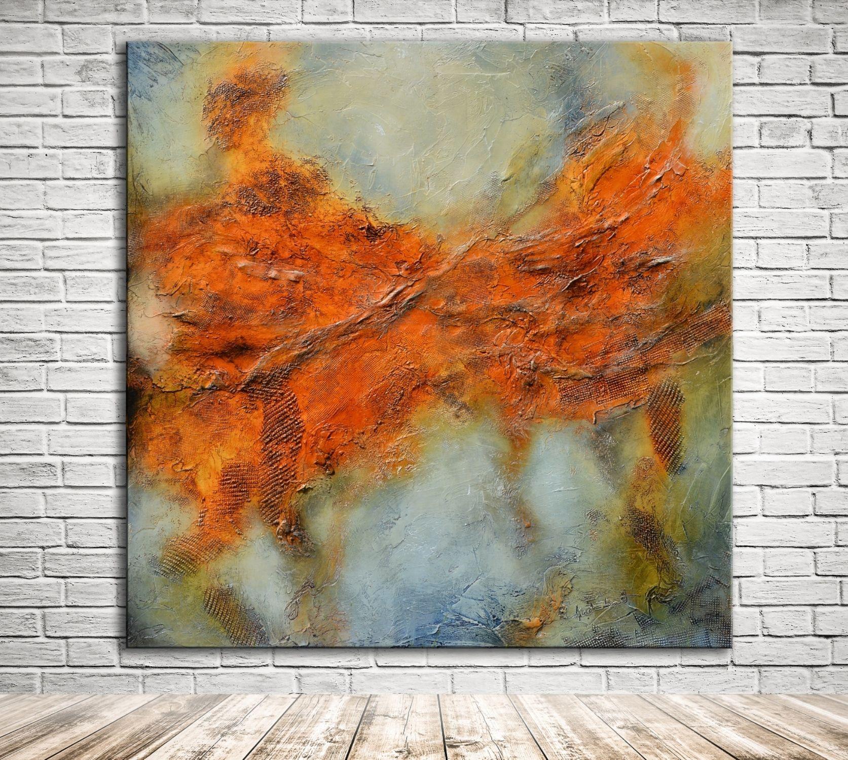 Terra rossa II, Technique mixte sur toile - Abstrait Mixed Media Art par Andrada Anghel