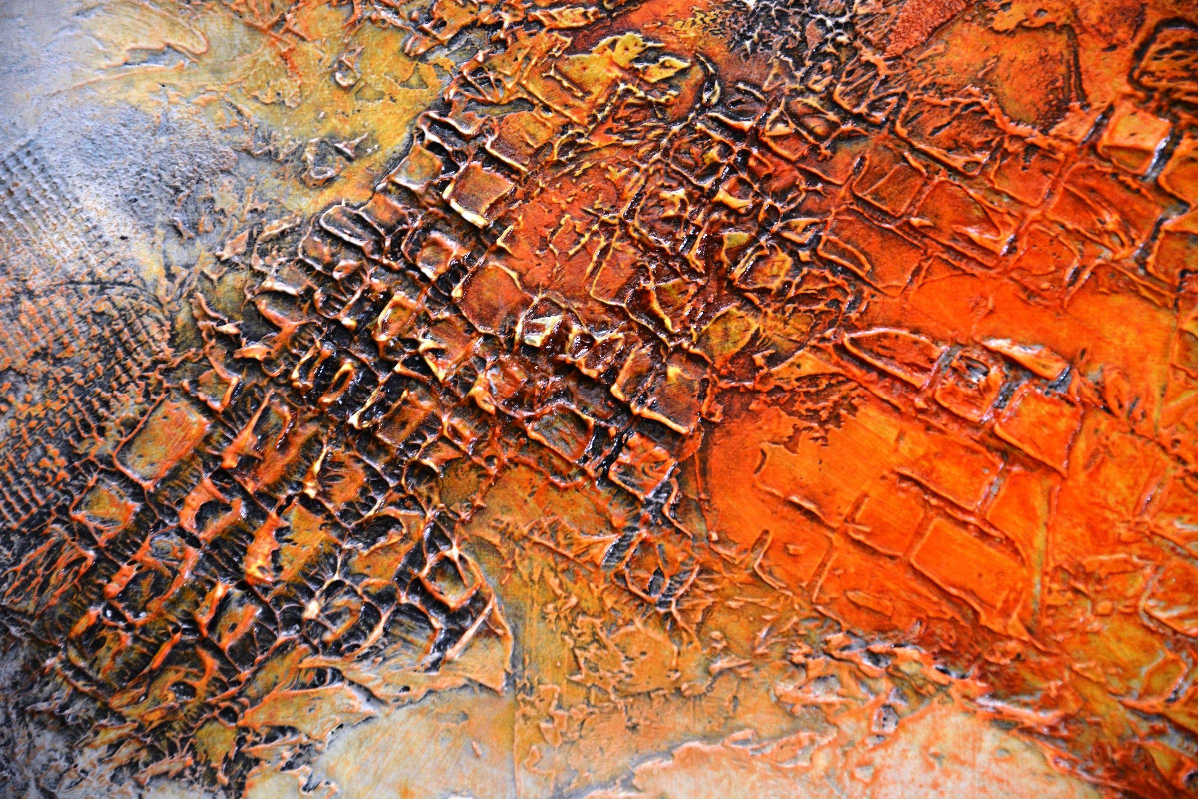 L'antica città del deserto, tecnica mista su tela - Mixed Media Art Astratto di Andrada Anghel