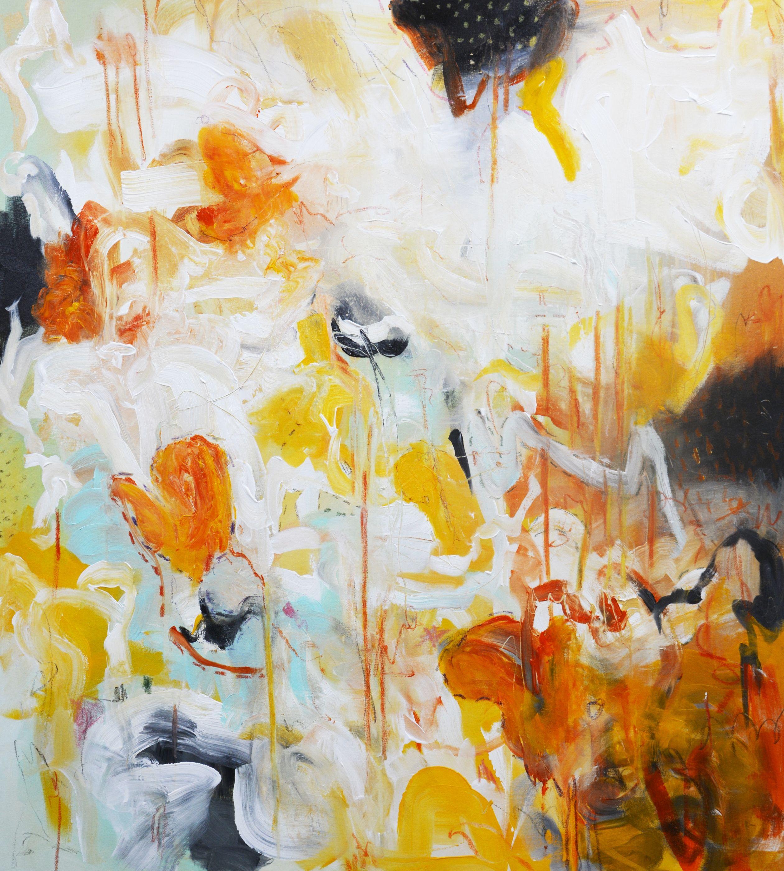 Mille ricordi di giallo, tecnica mista su tela - Mixed Media Art di Andrada Anghel