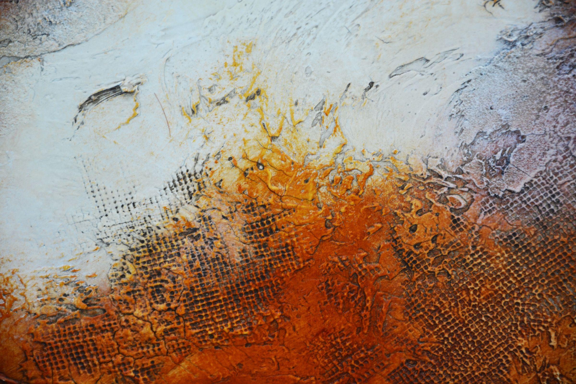 Techniques mixtes sur toile rouille chaude en vente 1