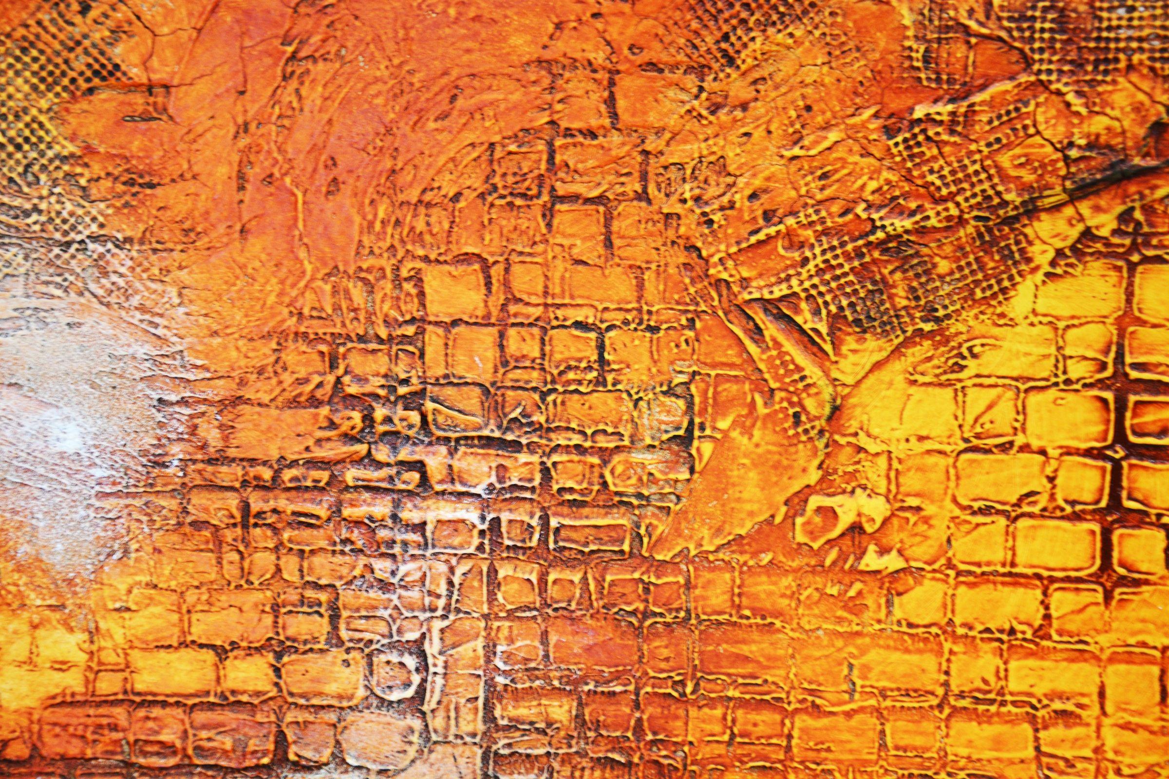 Techniques mixtes sur toile rouille chaude en vente 2