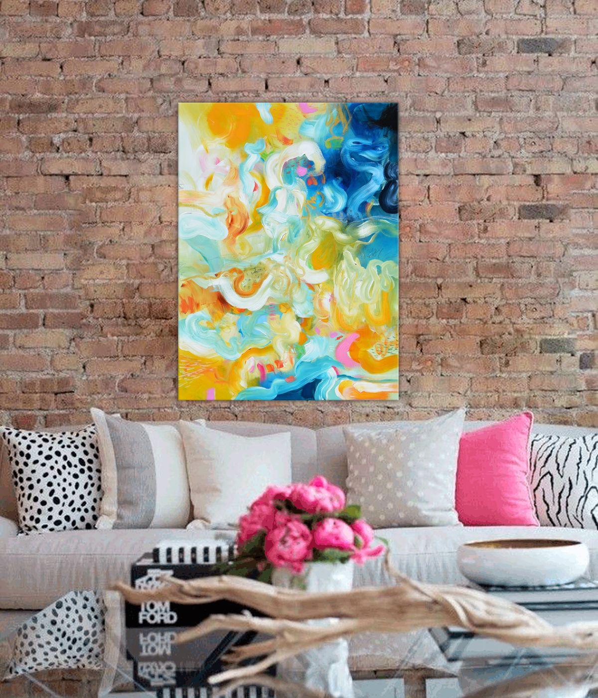 Un'esplosione di colori II, Pittura, Acrilico su tela - Painting di Andrada Anghel