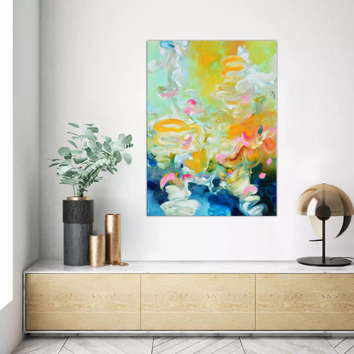 Un'esplosione di colori II, Pittura, Acrilico su tela - Painting di Andrada Anghel