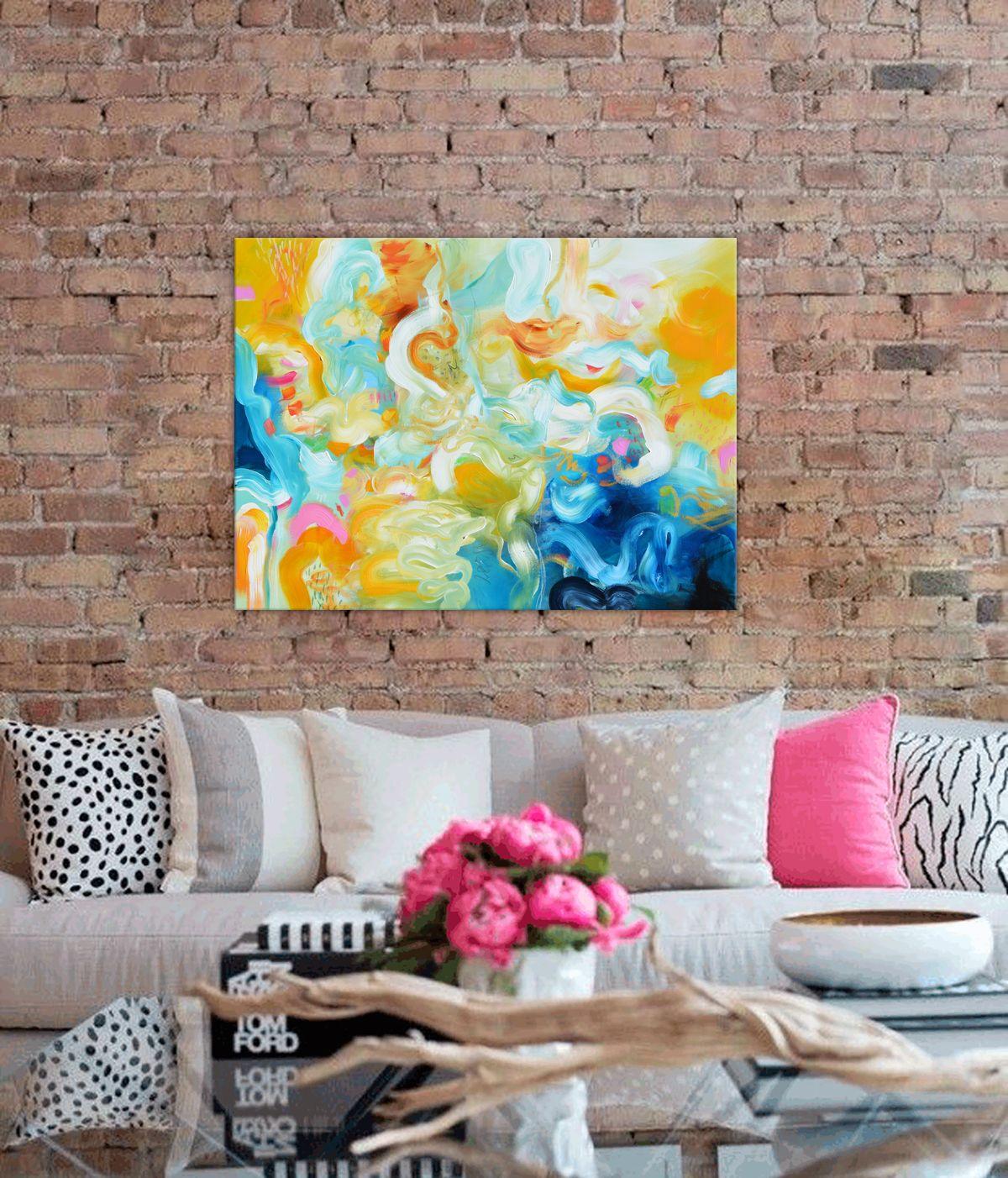 Un'esplosione di colori II, Pittura, Acrilico su tela - Painting Astratto di Andrada Anghel