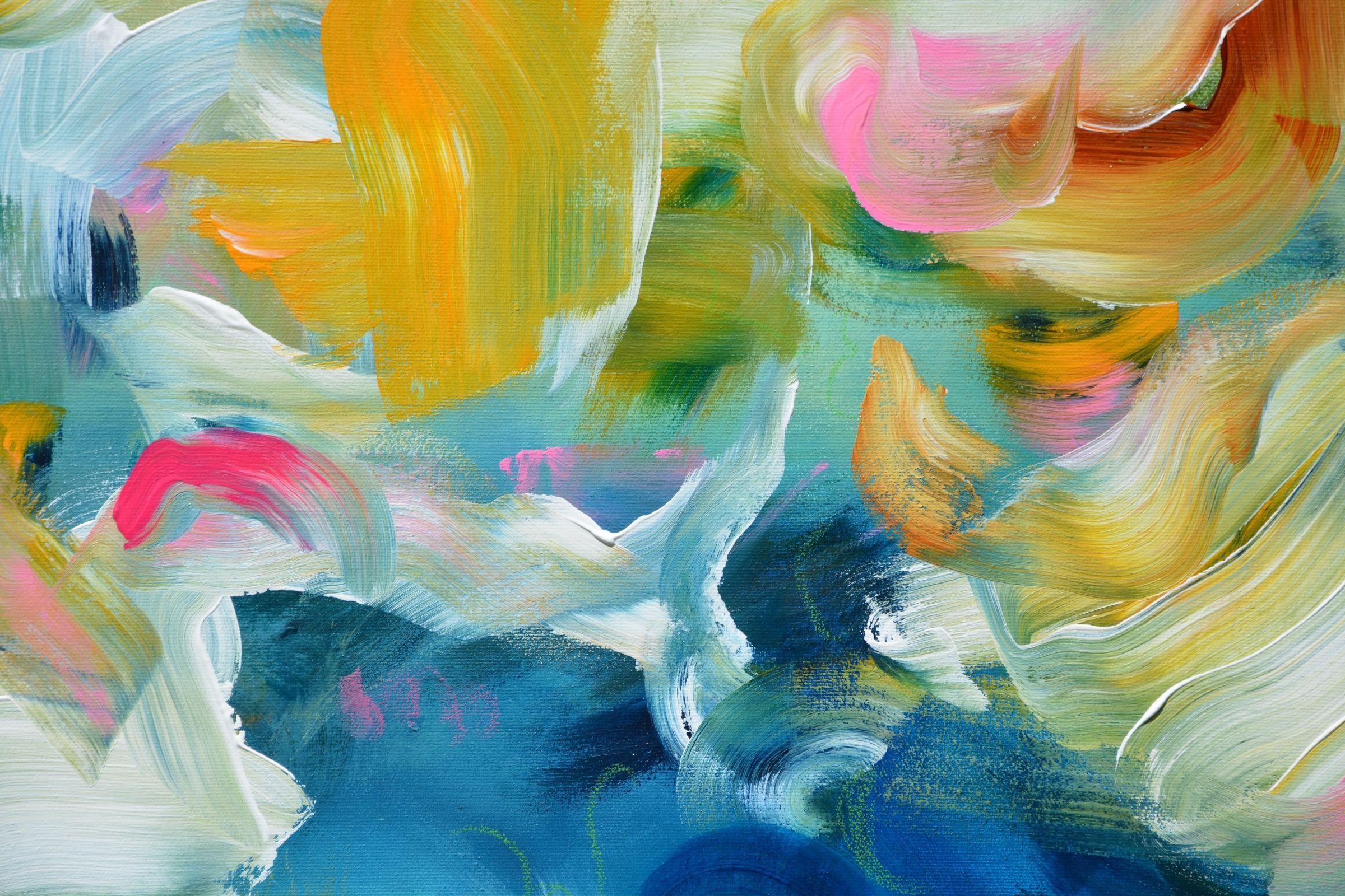 Une explosion de couleurs II, peinture, acrylique sur toile - Abstrait Painting par Andrada Anghel