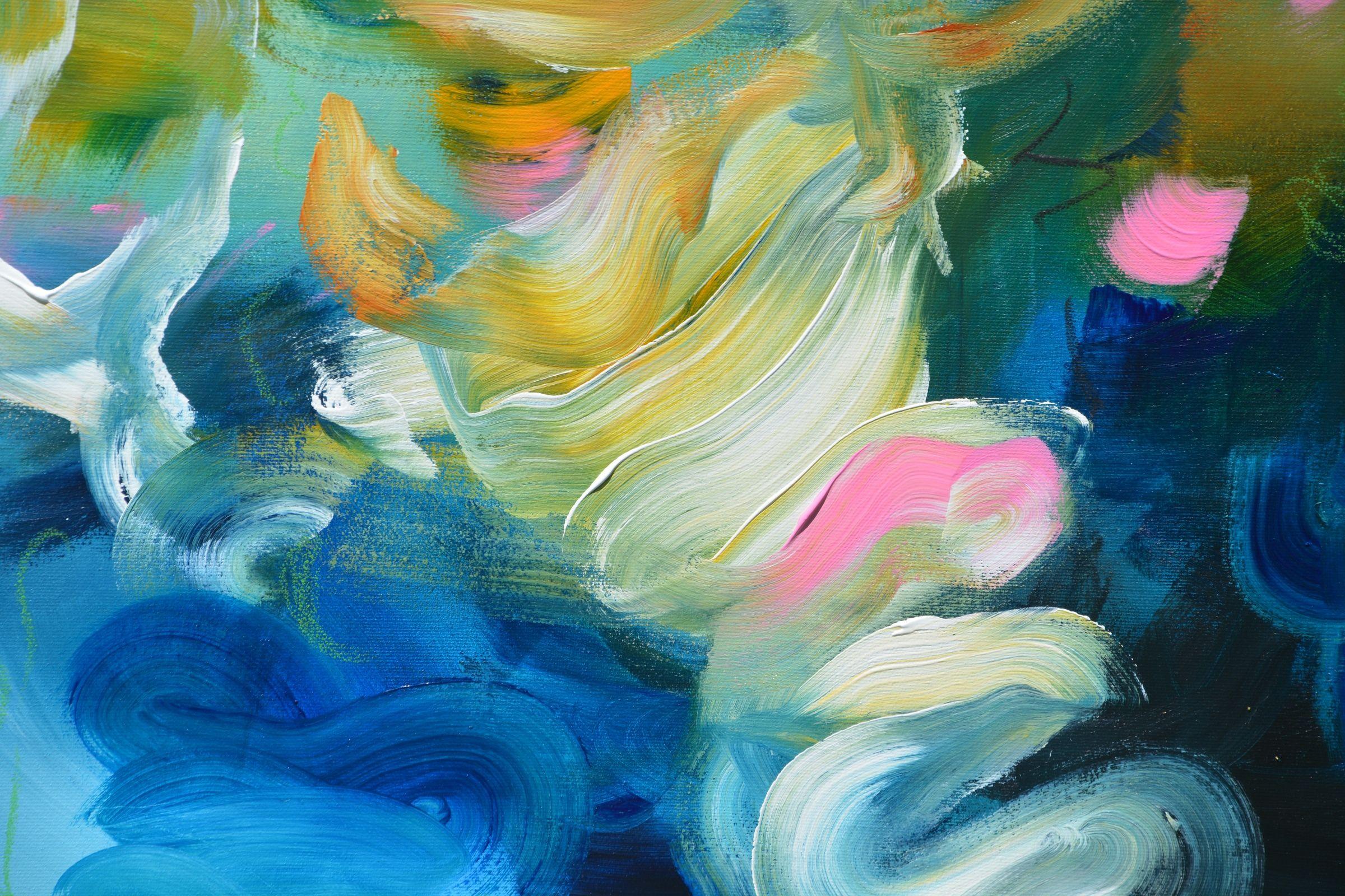 Une explosion de couleurs II, peinture, acrylique sur toile en vente 1