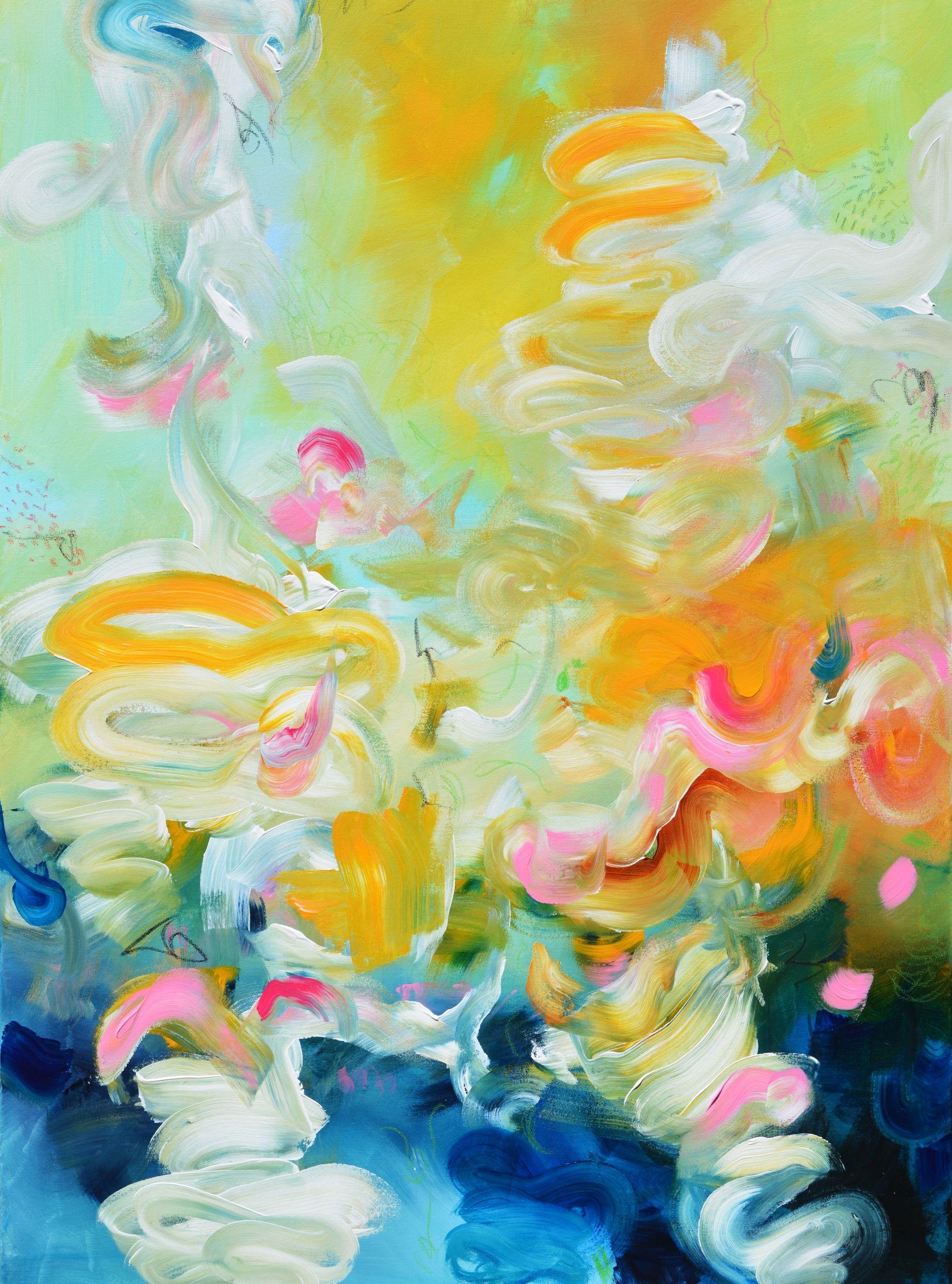 Abstract Painting Andrada Anghel - Une explosion de couleurs II, peinture, acrylique sur toile