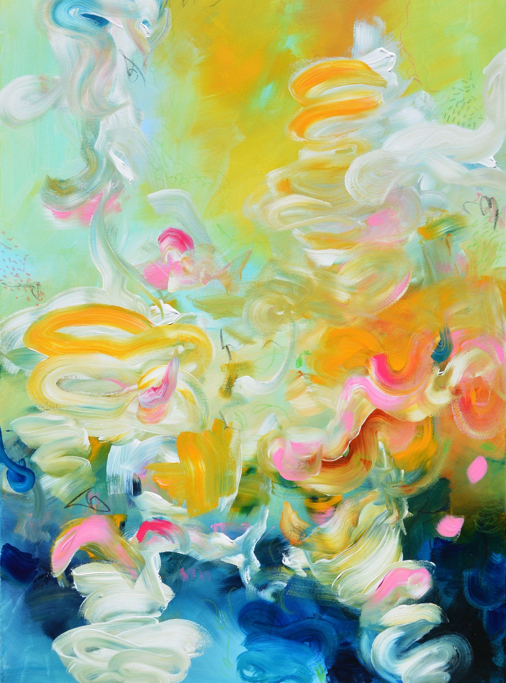 Abstract Painting di Andrada Anghel - Un'esplosione di colori II, Pittura, Acrilico su tela