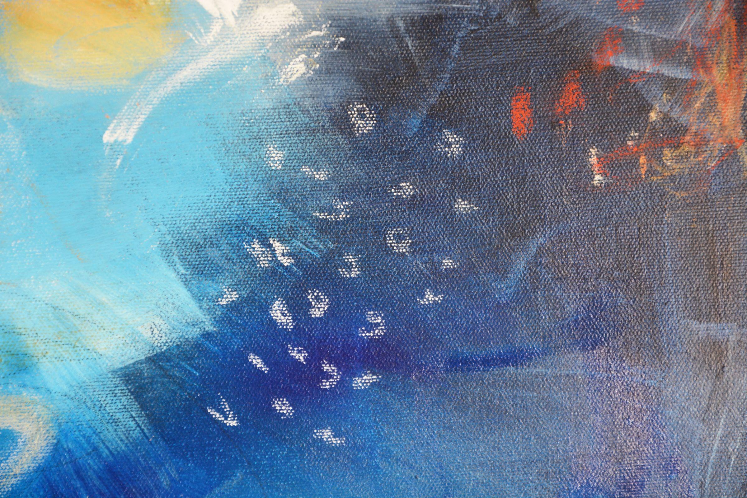 Un'esplosione di colori V, Pittura, Acrilico su tela - Abstract Painting Beige di Andrada Anghel