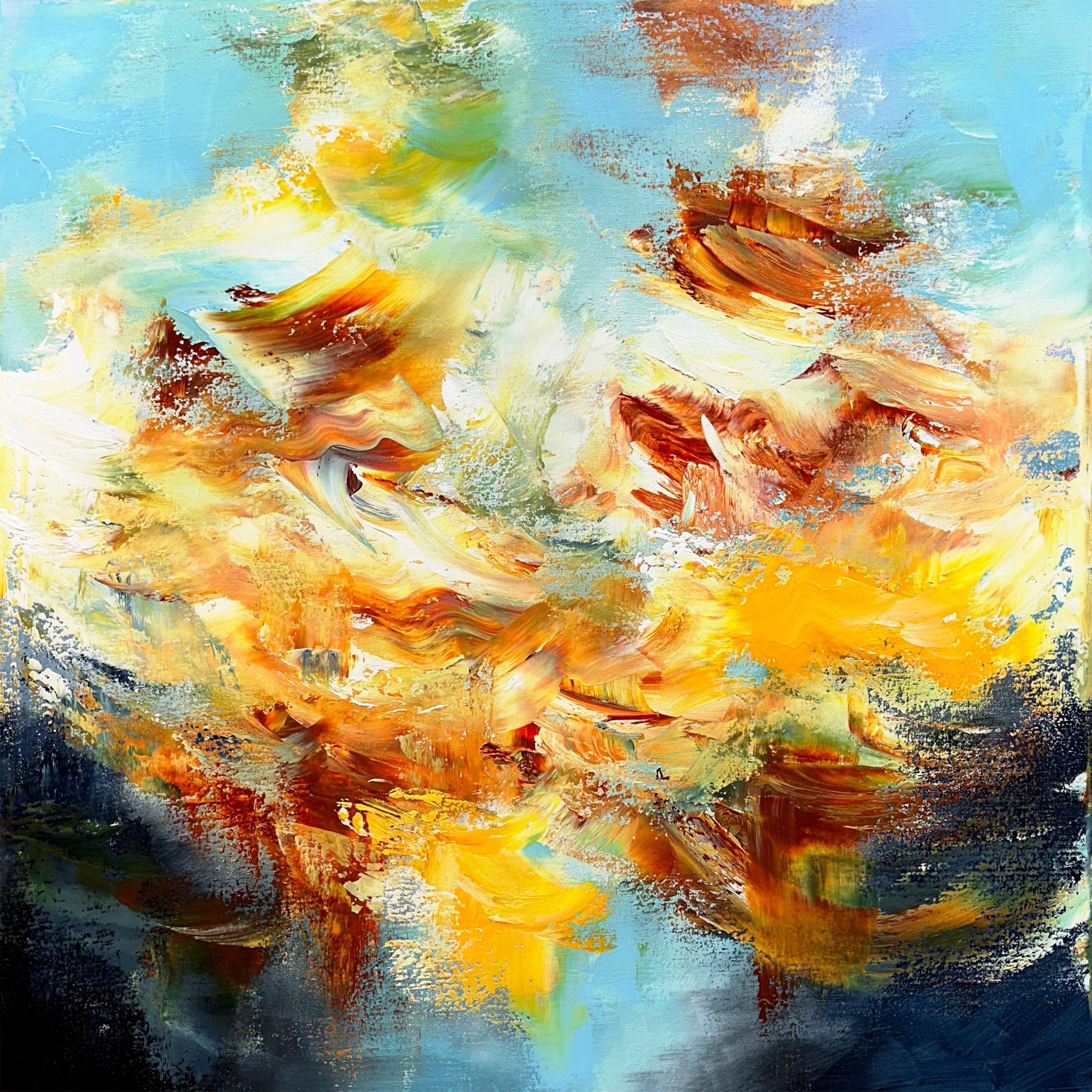 Abstract Painting di Andrada Anghel - Un nuovo giorno, Pittura, Acrilico su tela