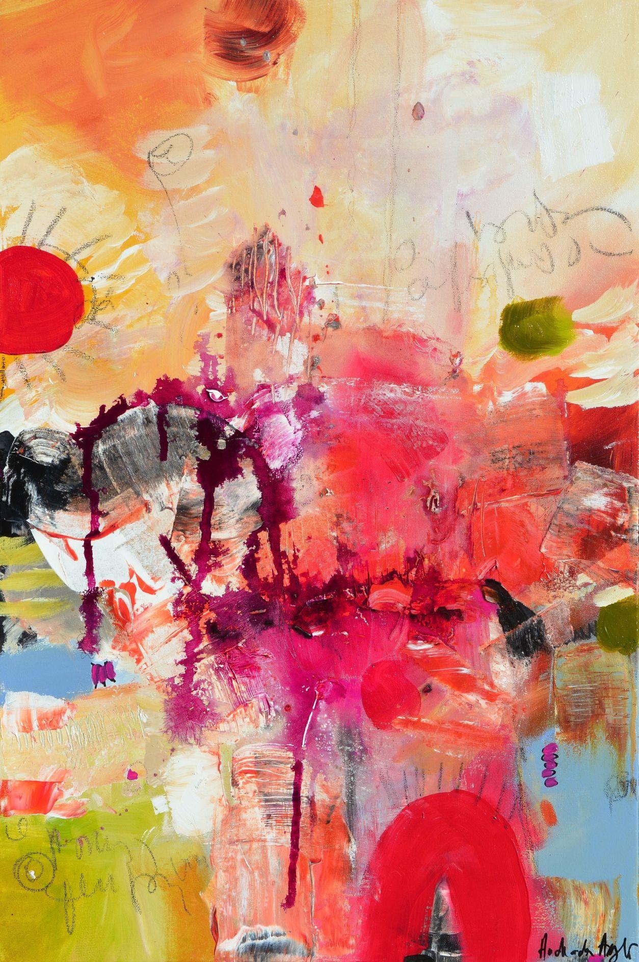 Abstract Painting di Andrada Anghel - Come un fiore di zenzero, Pittura, Acrilico su tela