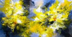 Burst of color 31 - Yellow field, Painting, Acrylic on Canvas