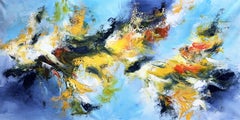 Burst of color XXII - Under a blue sky, Painting, Acrylic on Canvas