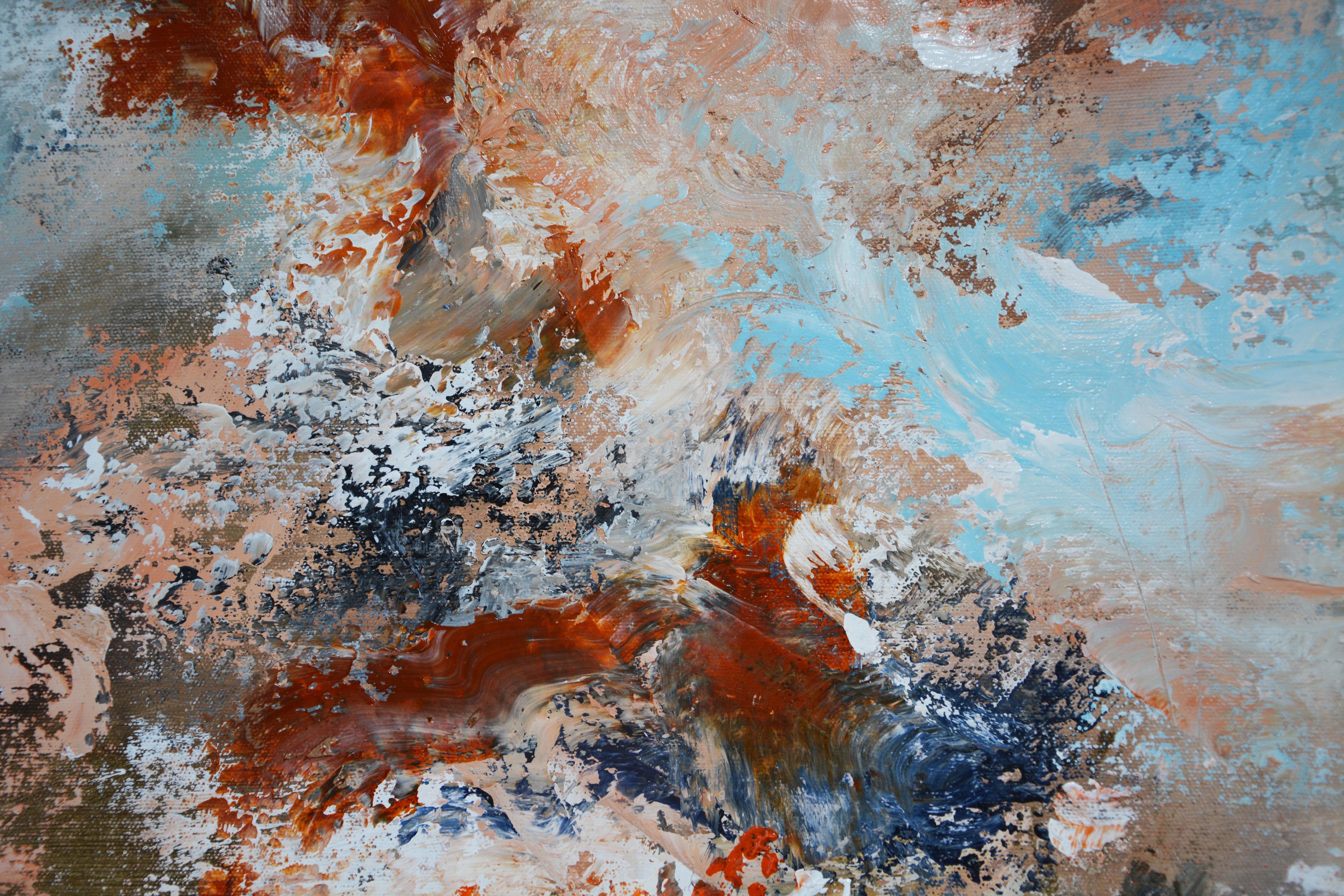 Burst of color XXIX - Winter warmth, Painting, Acrylic on Canvas For Sale 2
